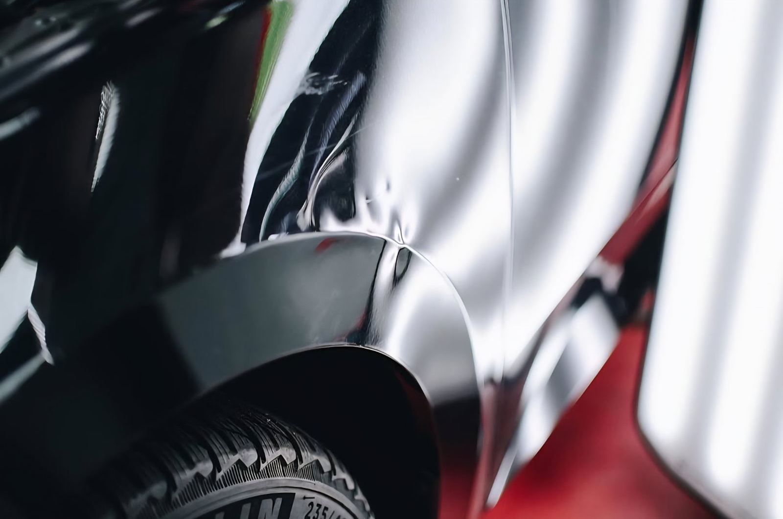 Initial dent damage before repair